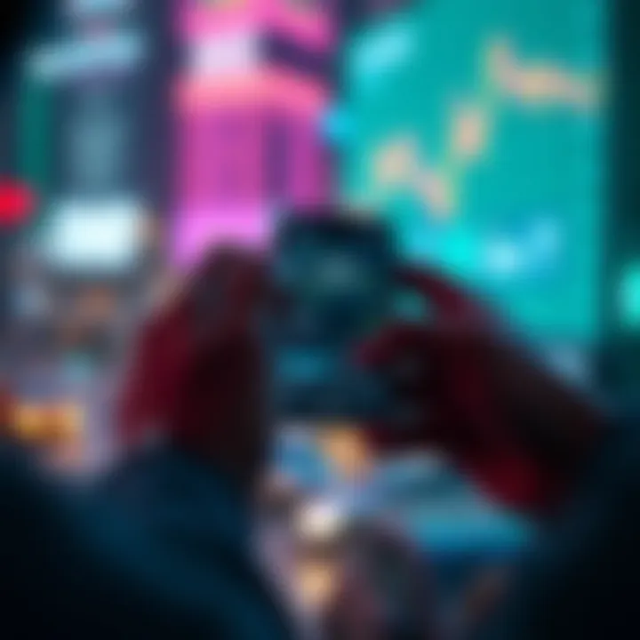 River App Update A person using the River app on their smartphone to manage investments during a bear market