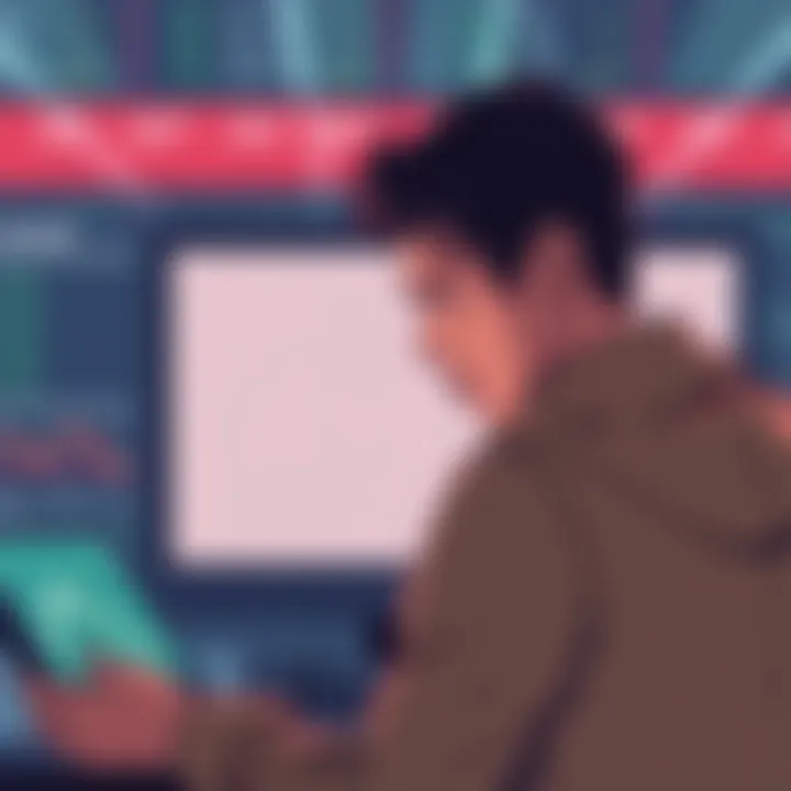 Robinhood platform outage An illustration showing a frustrated trader looking at a blank screen representing the Robinhood outage