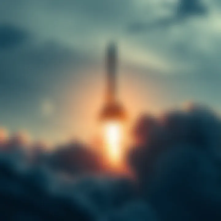 A rocket ready to launch into space, symbolizing Amp's ambition and growth.