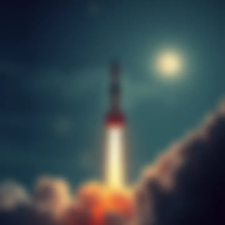 A rocket launching into the sky symbolizing market expectations and investment goals