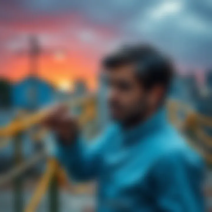 A person examining a property with ropes indicating boundaries, reflecting trends in real estate ownership