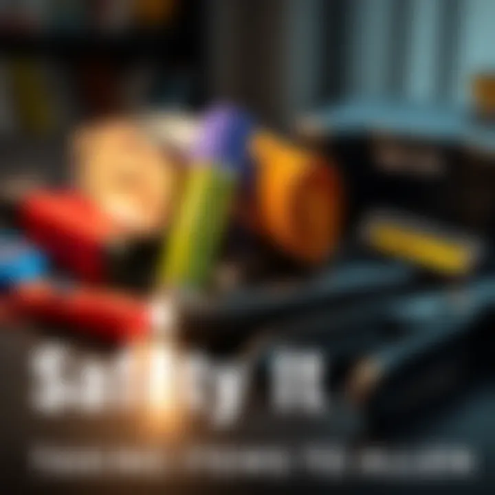 A collection of safety items like pepper spray, a whistle, and a flashlight on a table, symbolizing personal safety precautions for taking to Allen.