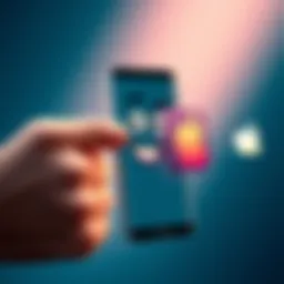 Samsung phone with a playful expression pointing at new Apple iPhones