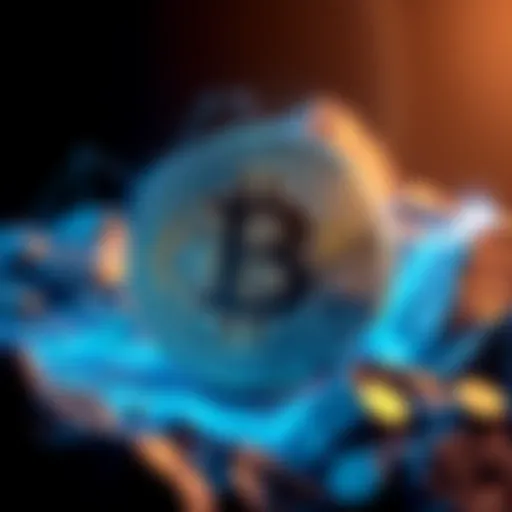 Illustration of a large Bitcoin symbol representing Satoshi Nakamoto's 1.1 million Bitcoins valued at $134 billion