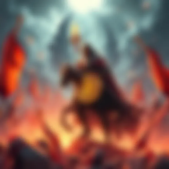 A digital art piece symbolizing Satoshi Nakamoto stepping back from Bitcoin, with St. George's Day motifs in the background