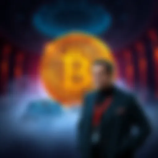Michael Saylor standing next to a Bitcoin symbol with a large dollar sign showing the sale amount of $216 million