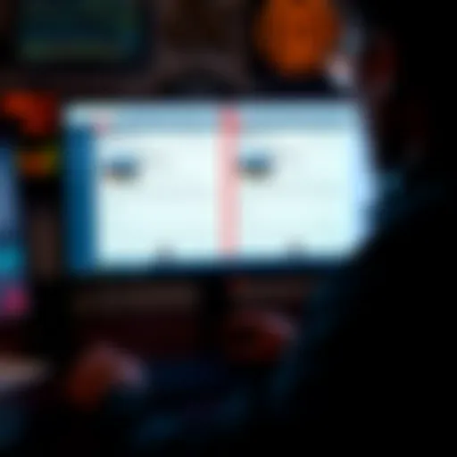 A person edits a computer screen displaying a forum post about cryptocurrency, showing before and after versions with clear scam indications.