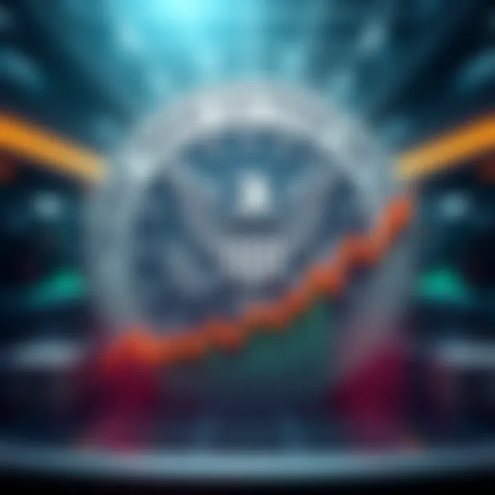 Graphic showing the SEC logo with a chart indicating rising crypto assets labeled as non-securities