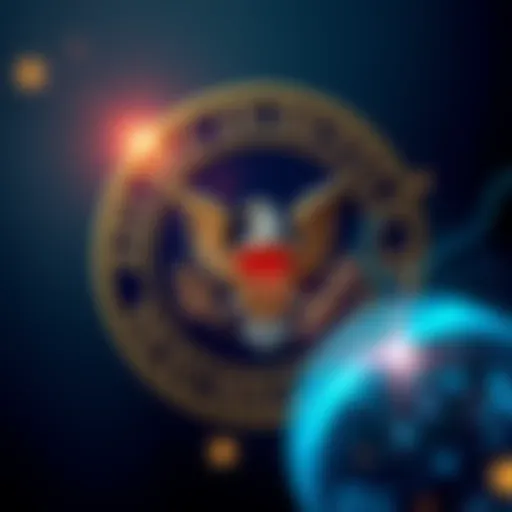 The SEC logo with a digital gold coin representing XRP, symbolizing its new status as a digital commodity