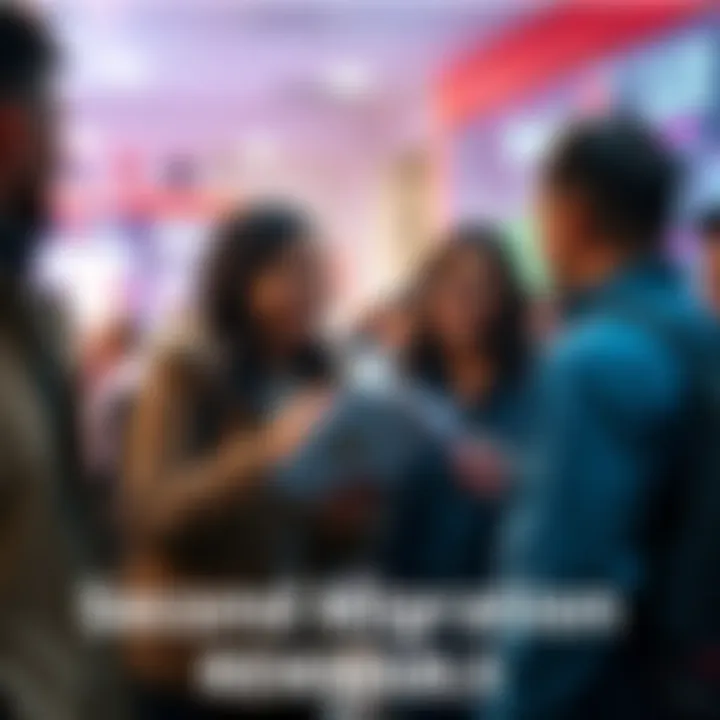 A group of people exchanging information about their unlocked rewards from the second migration, showing excitement and sharing experiences