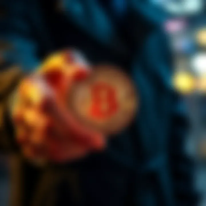 A person holding a Bitcoin symbol with a lock, representing private methods for Bitcoin investment