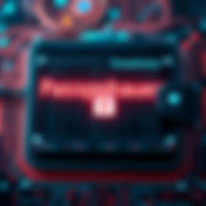 A digital wallet interface displaying a strong passphrase with a lock symbol, illustrating security against hacking