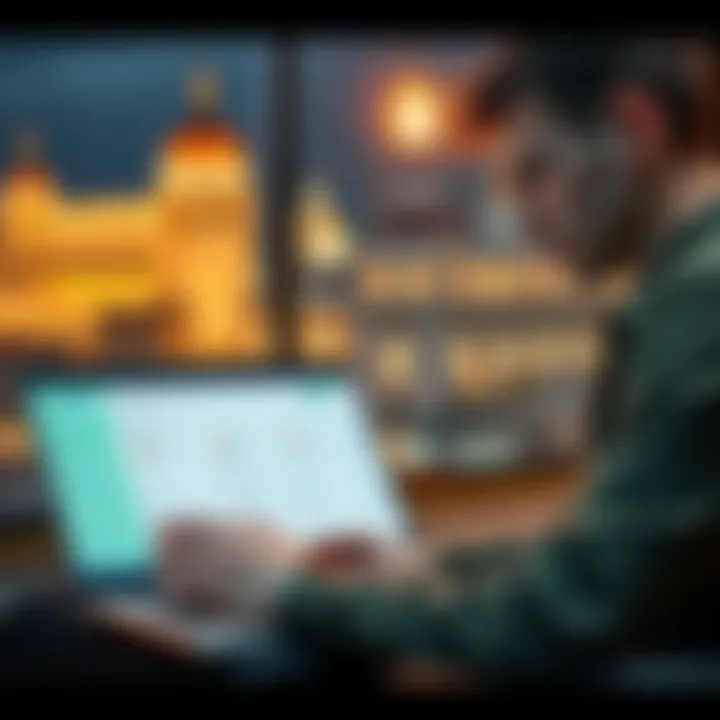 Self-employed person using Revolut Pro A self-employed individual in Hungary managing payments on a laptop, showcasing the Revolut Pro interface with Euro transactions