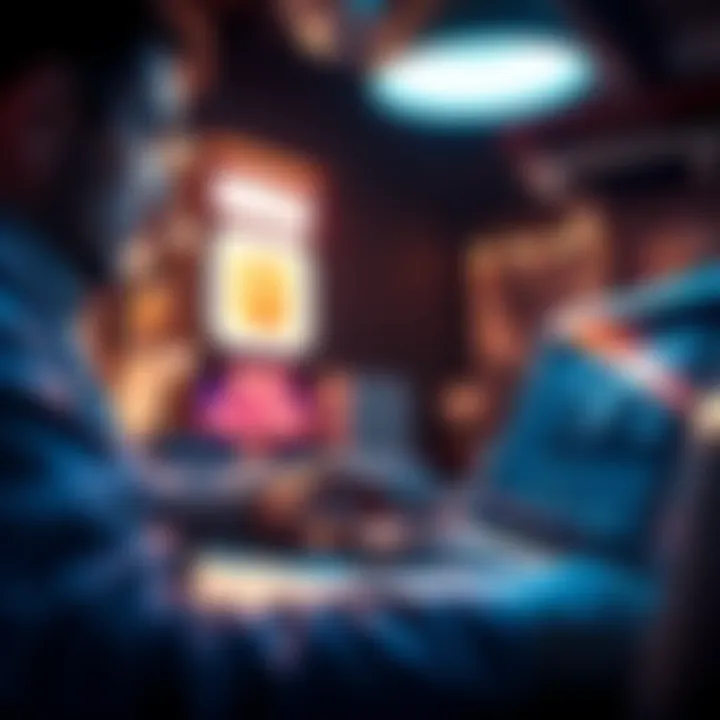 Person reviewing NFT project details on a laptop, considering sale options