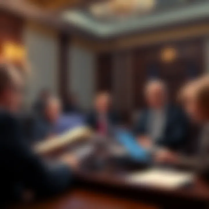 A group of senators in a meeting discussing the CLARITY Act, with papers and laptops open, showing interest in crypto regulations.