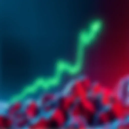 Graph showing the price rise of Shiba Token with a green upward trend line, symbolizing recovery in the cryptocurrency market.