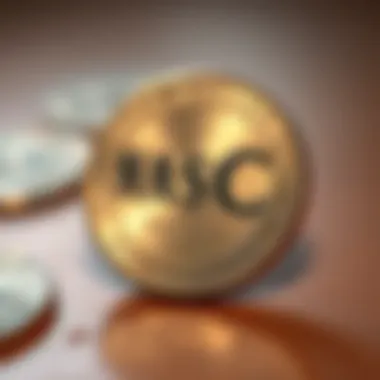 Close-up of a shiny coin A shiny coin on a wooden surface, showing potential error with unique features