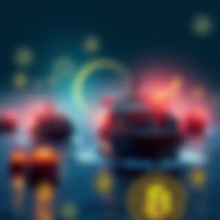 Cargo ships navigating the Strait of Hormuz with cryptocurrency symbols in the background