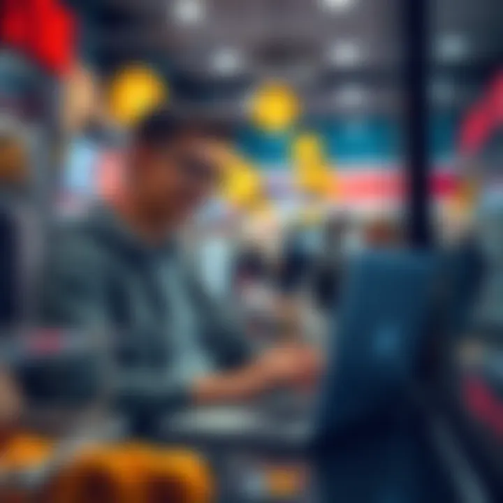 A person happily shopping online and paying with Bitcoin on their laptop, showcasing practical uses of cryptocurrency in everyday life.