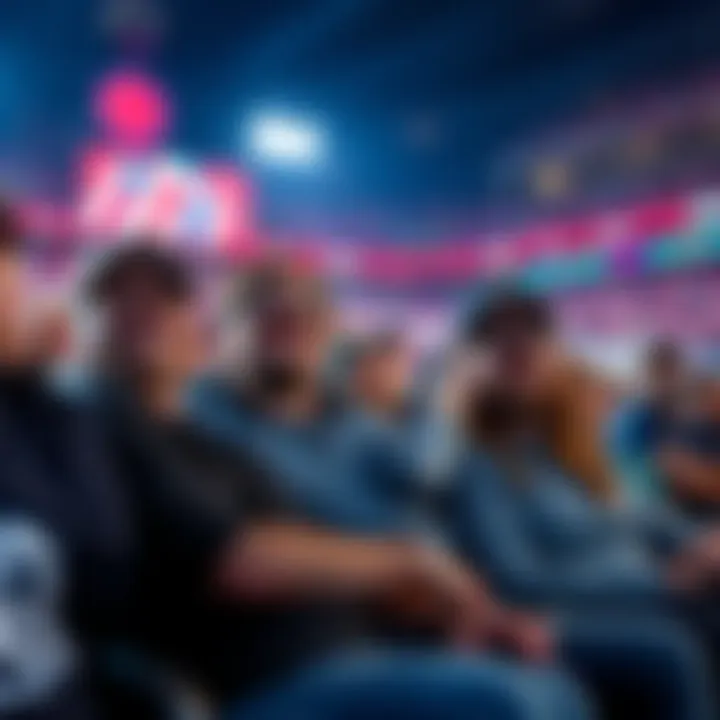 Football fans watching the Super Bowl looking surprised during the short SRB segment