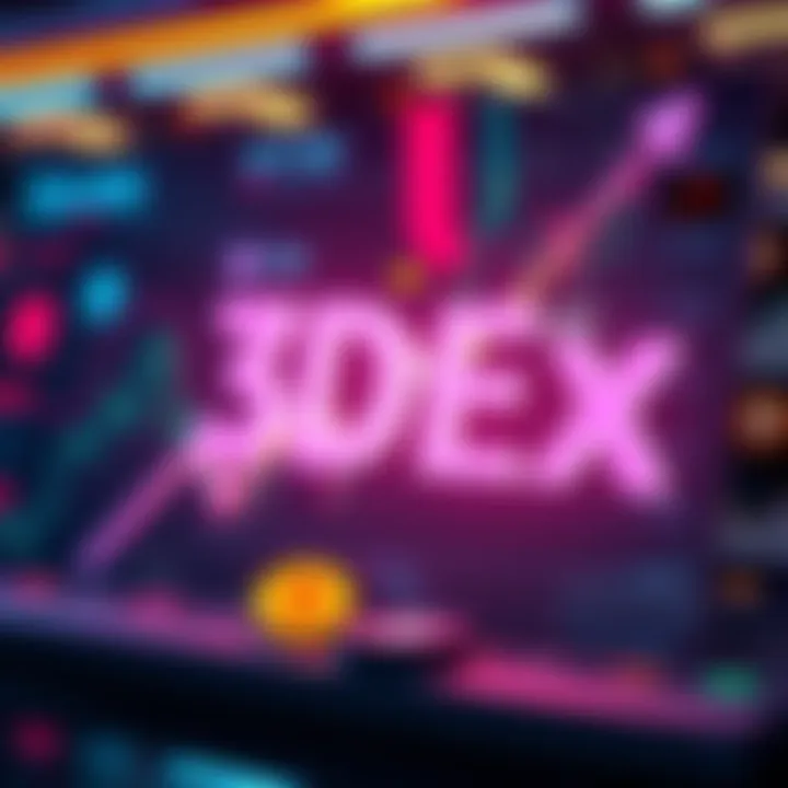 Graphic showing Solana's increased DEX market share with upward trend lines and digital currency symbols