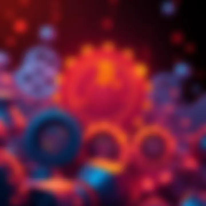 Illustration of Solana's Alpenglow upgrade showing gears and digital nodes symbolizing improved speed and reliability.