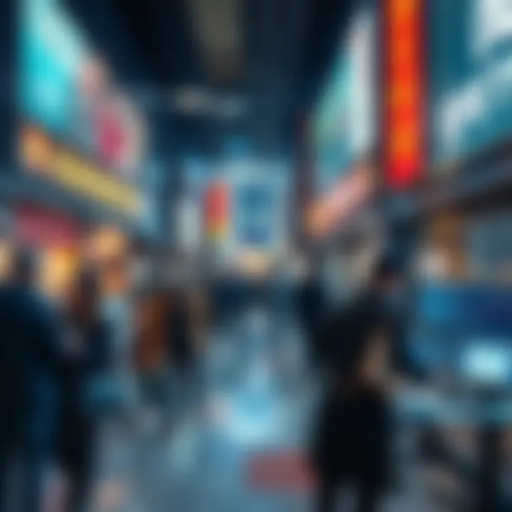 South Korea Crypto Trading A bustling scene of people in South Korea engaging in cryptocurrency trading on digital platforms, highlighting the country's leading role in the global market.