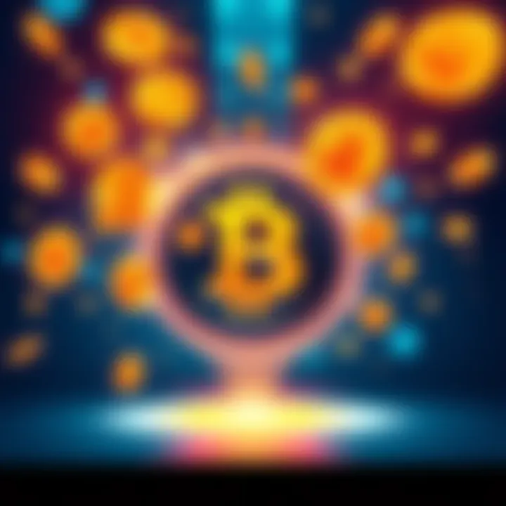 Illustration of a South Korean crypto company logo with Bitcoin symbols flying away, representing a massive transfer error.