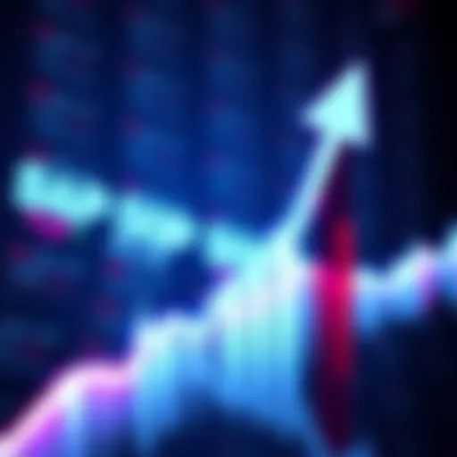 A graph displaying S&P 500 reaching a new high with an upward arrow, symbolizing positive market trends