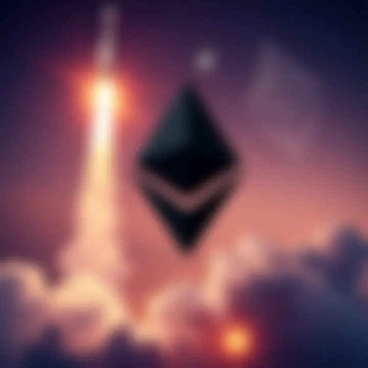SpaceX surpasses Ethereum Rocket launch with Ethereum logo fading in background