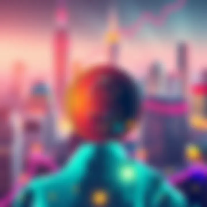 An illustration showing a stablecoin symbol linked to a dollar sign, representing current buying power in a fluctuating market.