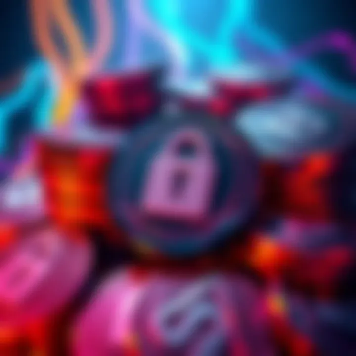 An illustration showing NEAR tokens with a lock symbol, representing the lock-up period in staking.