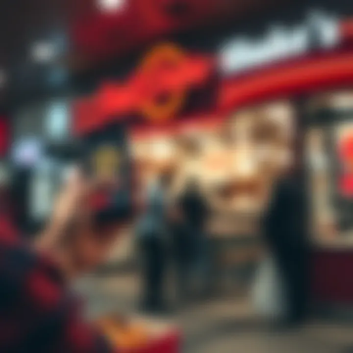 A person pays for a meal at Steak ‘n Shake using Bitcoin on their smartphone.