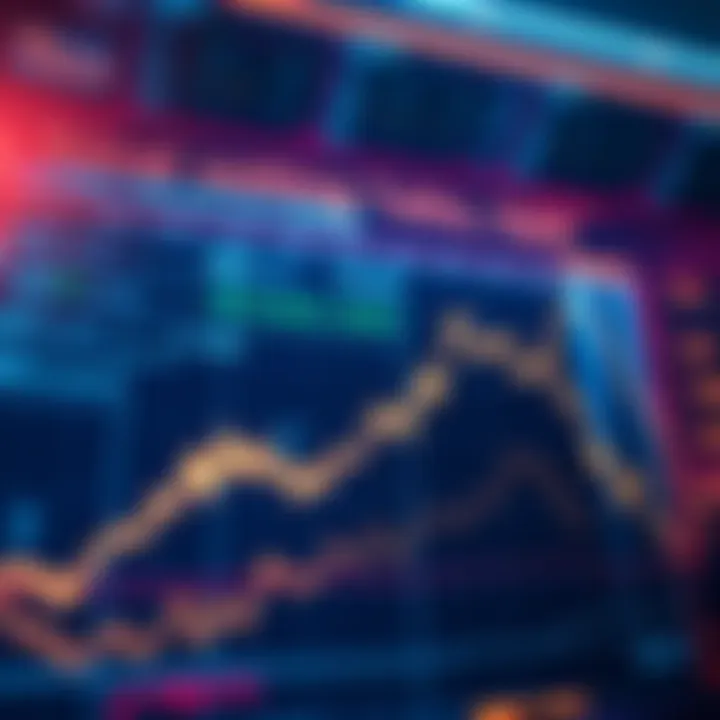 A downward trend graph showing a steep decline in stock values, representing the fall of strategy shares due to bitcoin drop.