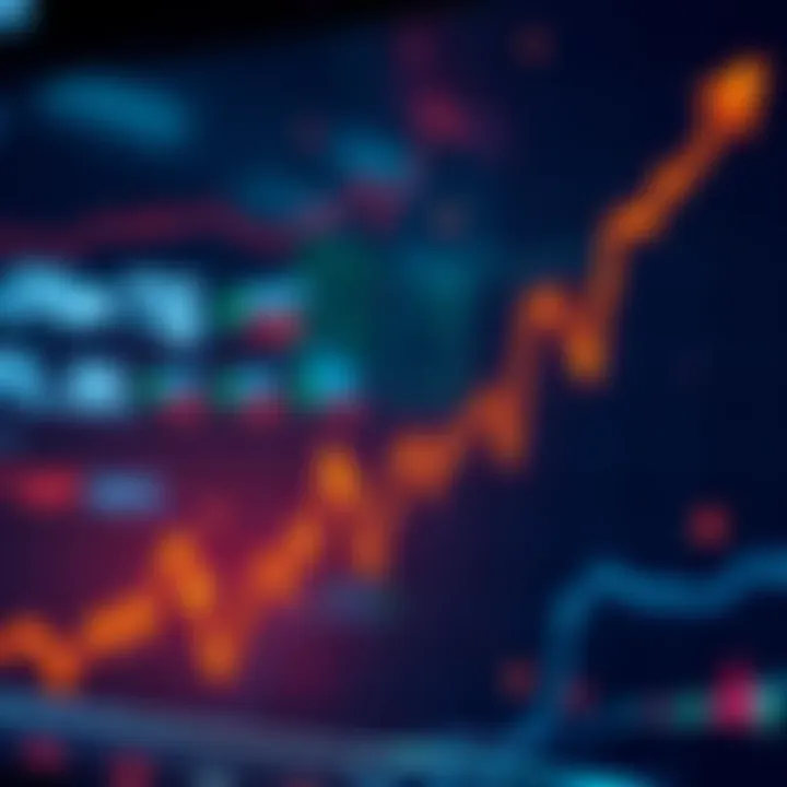 A stock market graph showing a downward trend, representing the importance of selling during low sentiment moments.