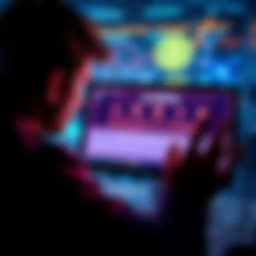 A worried person looking at a computer screen displaying a warning about stolen Pi coins, highlighting security concerns in the crypto community.