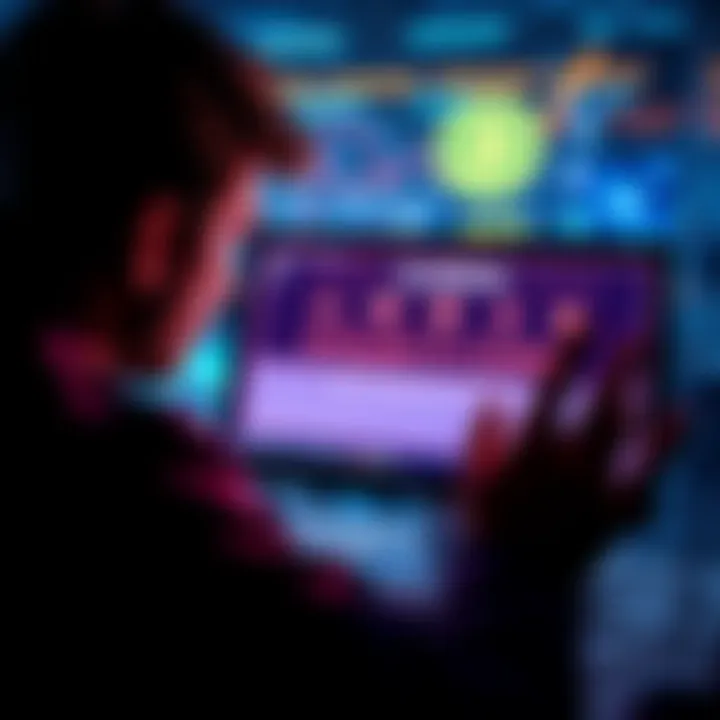 Stolen Pi Coins Alert A worried person looking at a computer screen displaying a warning about stolen Pi coins, highlighting security concerns in the crypto community.