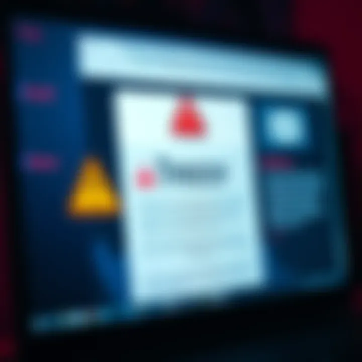 A close-up of a computer screen displaying a suspicious email from Trezor, with warning signs and user comments around it.