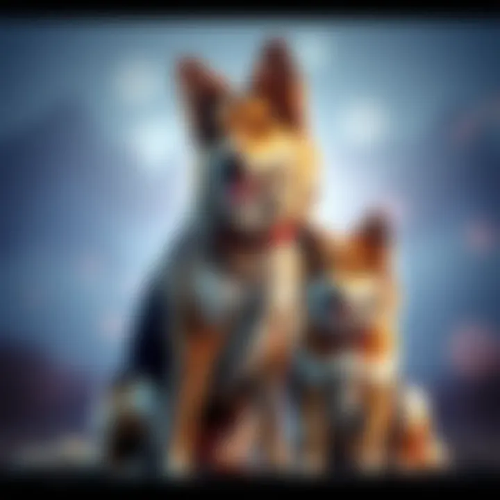 A loyal dog Tails Vosk sitting beside her owner, showcasing a bond of love and companionship