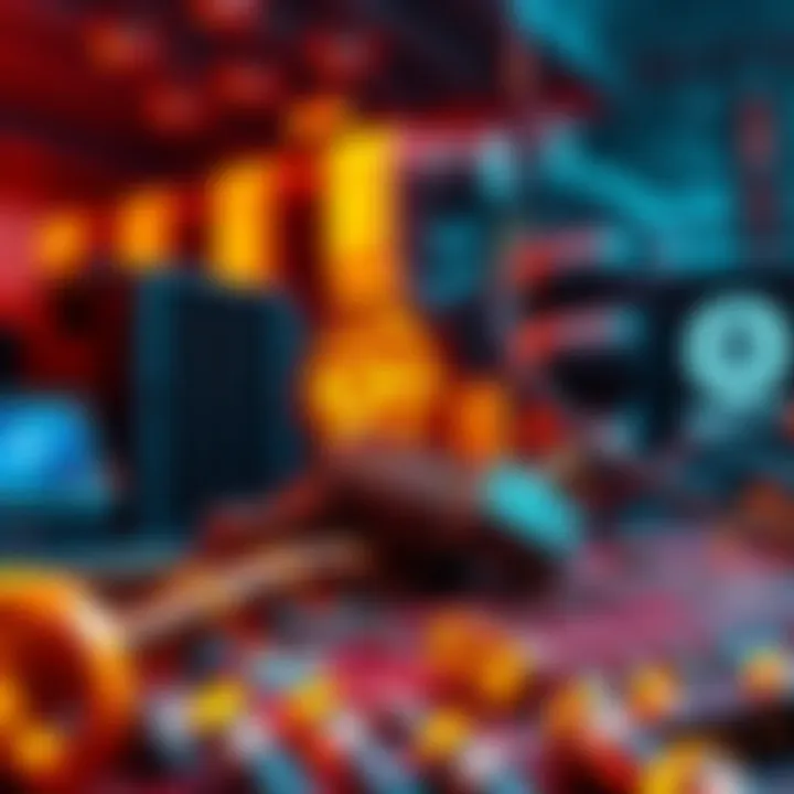 A graphic showing the merge mining process for Tari, with SupportXMR logo and mining equipment in the background.