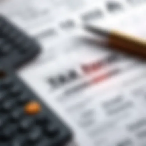 A tax form with staking rewards highlighted, with a calculator and a pen on the side