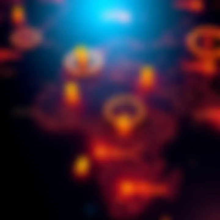 Map highlighting top locations for tax-free cryptocurrency gains, with symbols like coins and dollar signs representing profits.