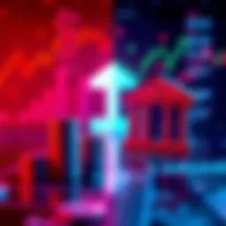 A visual comparison of tax rates and bank loan interest rates with charts and financial symbols in the background