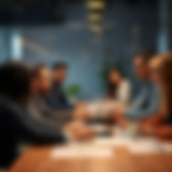 A diverse group of people working together at a table, brainstorming ideas and creating plans to achieve their goals.