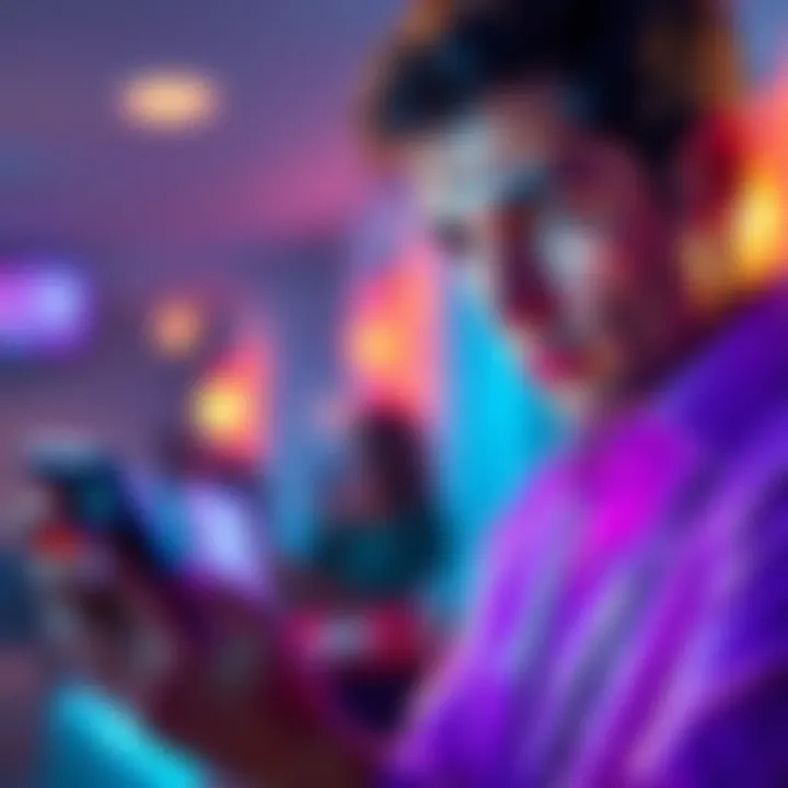 Individual examining a Telegram project on a smartphone with a skeptical expression