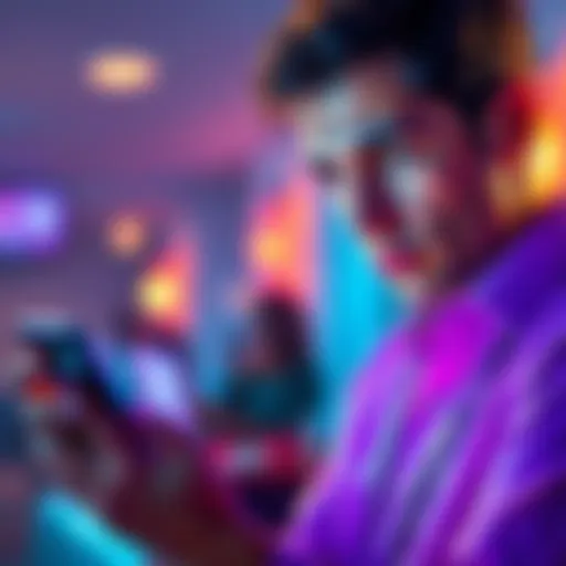 Person looking at Telegram on phone Individual examining a Telegram project on a smartphone with a skeptical expression