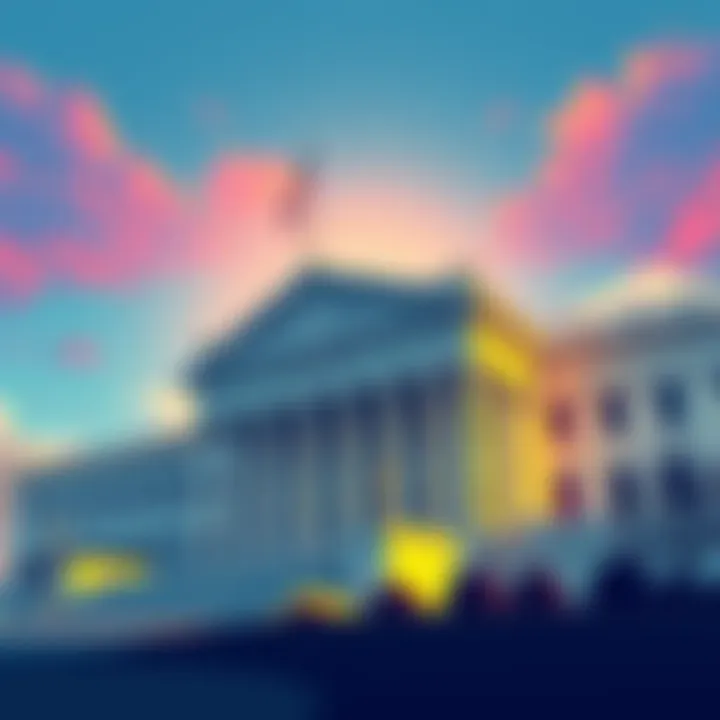 Illustration of Tether logo and U.S. Treasury building, symbolizing Tether's $127 billion holdings, surpassing several nations in finance.