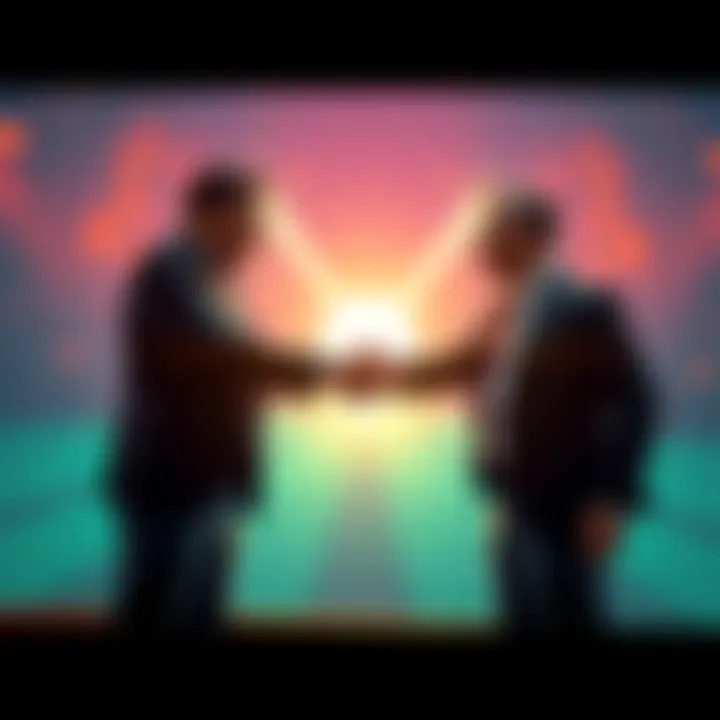 Texas Blockchain Council and Chainlink Labs leaders shaking hands to signify partnership for digital security