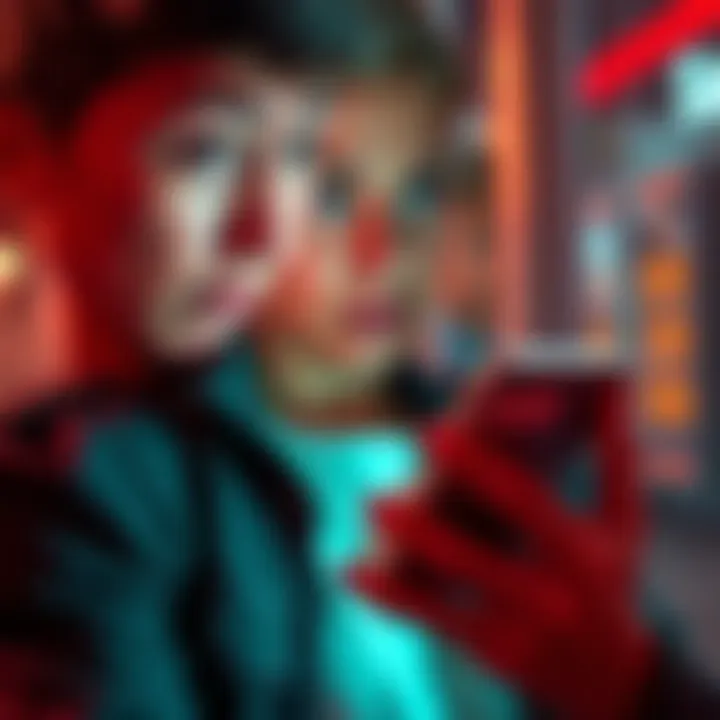 A concerned person looking at their phone, showing a text message about an inscription, looking puzzled