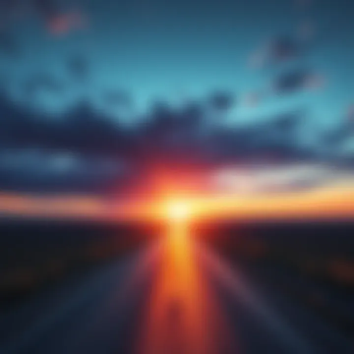 A road leading into a bright horizon representing new beginnings after an ending.